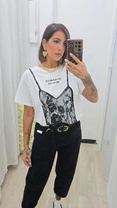 T-shirt Pizzo Bianco